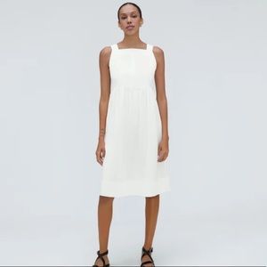 EVERLANE Seersucker Midi Dress, White, Size S